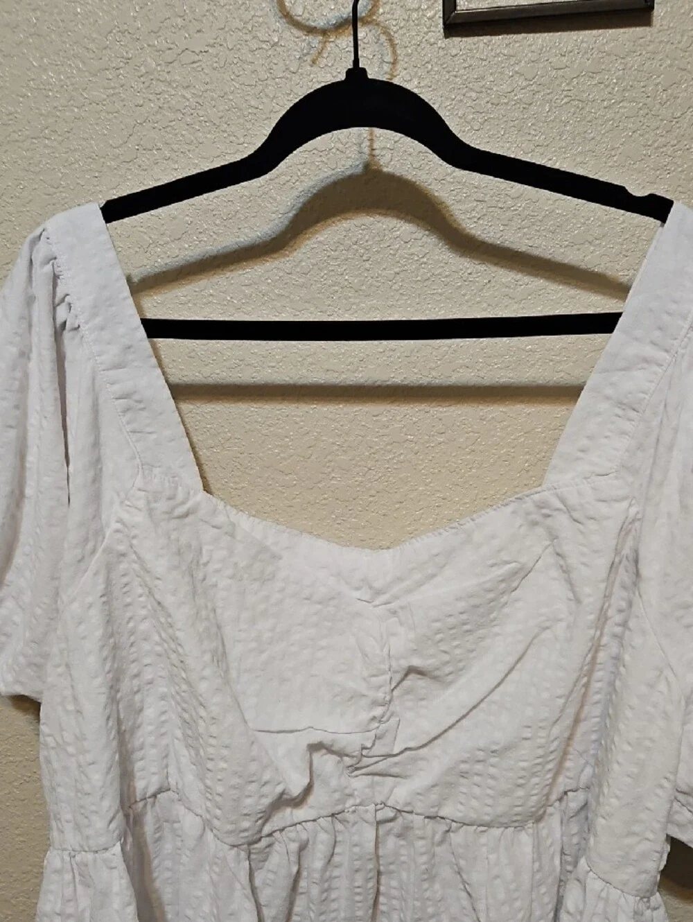 Old Navy White Square-Neck Peplum Puff Sleeve Blouse